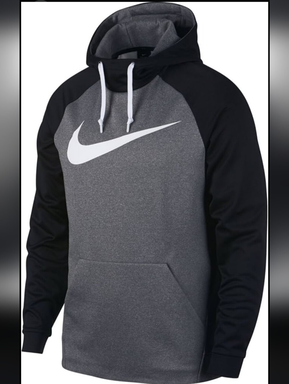 Nike Men's L Gray and Black Dri-Fit Hoodie Sweatshirt